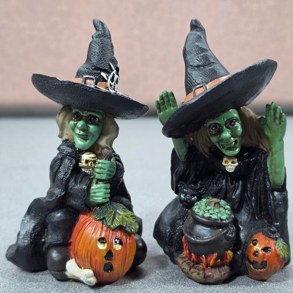 Witch Figurines Black Excellent Halloween Cauldron Decor